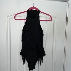 Black Fringe bodysuit